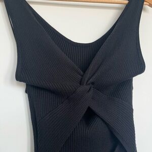 Elegant Black Halter Low Back Dress M